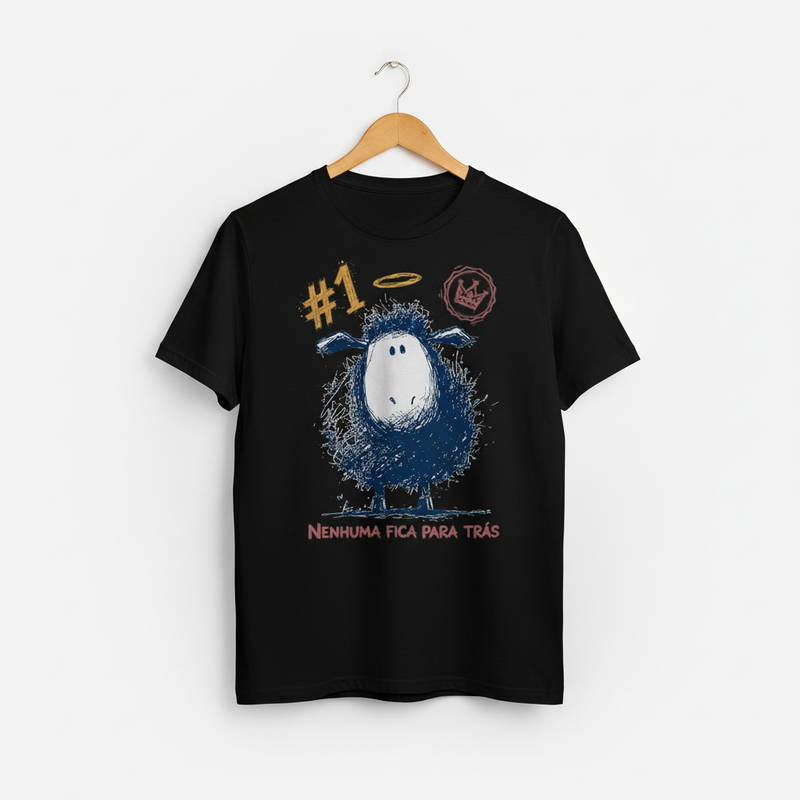 Camiseta Ovelhinha  Preta - Frente