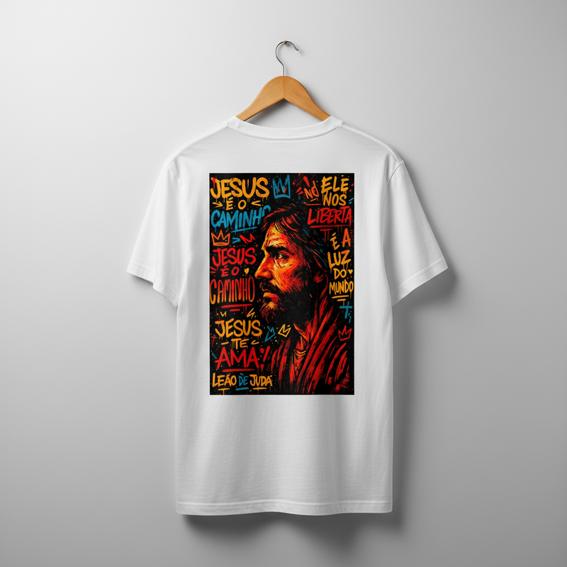 Camiseta  Jesus é o Caminho Branca- Costa