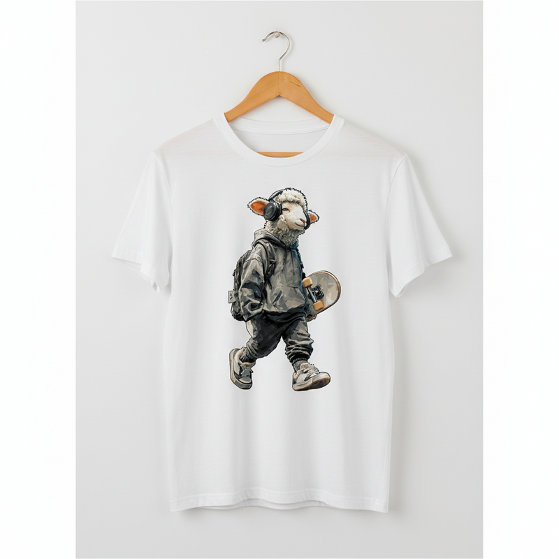Camiseta Cordeiro Skate Branca - Costa